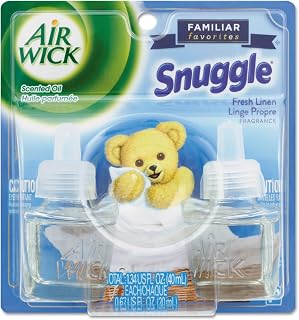 Air Wick 82291 Scented Oil Twin Refill, Snuggle Fresh Linen, 0.67 oz 2/Pack, 6/Carton