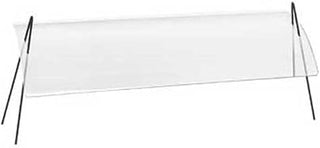 Cal Mil Acrylic Single Face Rectangular Sneeze Guard with Black Iron Wire Frame, 30 x 17.25 x 19 inch - 1 Each.