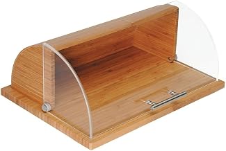 Cal Mil 333-60 Acrylic Roll Top Cover, 20" Width x 11.5" Diameter x 6.5" Height, Bamboo