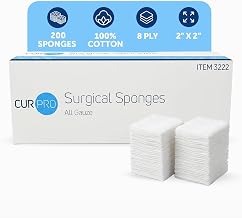 Dynarex 3222-BX CurPro Surgical Gauze Sponges - 2" x 2" - Non-Sterile
