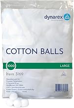 Dynarex 3169 Cotton Ball, Non-Sterile and Large Sized, Latex-Free, Pack of 1000