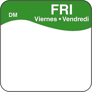 DayMark Day of The Week 1" x 1" Dissolvable Label, FRI (Roll of 500)