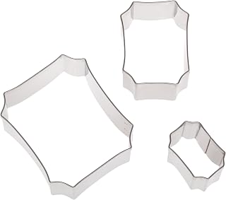 Ateco Plain Edge Plaque Shaped Cutter Set in Assorted Sizes, Stainless Steel, 3 Pc Set