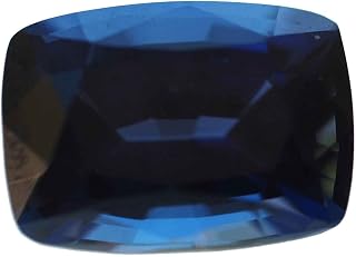 Blue Synthetic Sapphire Rectangle Facet Unset Loose Gemstone 7mm X 5mm