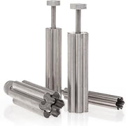 Ateco Plunger with Plain Edge Flower Cutter Set in Graduated Sizes, Stainless Steel, 4 Pc Set