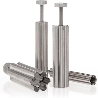 Ateco Plunger with Plain Edge Flower Cutter Set in Graduated Sizes, Stainless Steel, 4 Pc Set