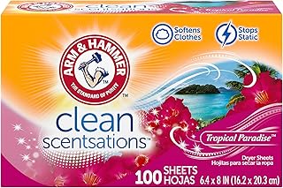 Arm & Hammer Fabric Softener Dryer Sheets, Tropical Paradise, 100 Count