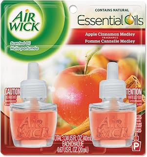 Reckitt Air Wick 80420 Scented Oil Refill Warming - Apple Cinnamon Medley 0.67oz Orange 2/Pack