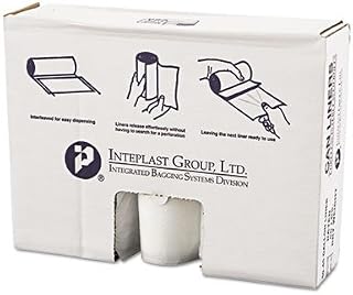 Inteplast 40-45 Gallon Trash Can Liner, 40 x 46 inches, Natural, 250 Bags