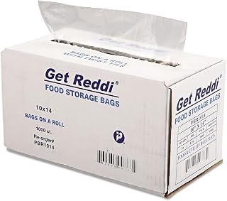 Inteplast Get Reddi Food Bag, 10 x 14 in, 0.75 Mil, Clear, 1000 Total