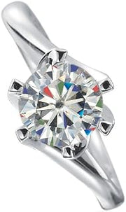 1 Carat White Sapphire Alioth Solitaire 18K White Gold