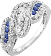 Dazzlingrock Dimaond and Blue Sapphire Womens Cocktail Right Hand Ring