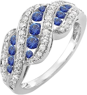 Dazzlingrock Dimaond and Blue Sapphire Womens Cocktail Right Hand Ring
