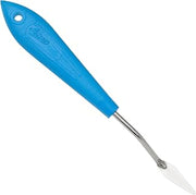 Ateco Offset Spatula, 1.4" Diamond Shape Trowel, Non-Slip Plastic Handle,Silver