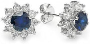 PassionGems 1.5 ct Ceylon blue Sapphire and diamond earrings 14k