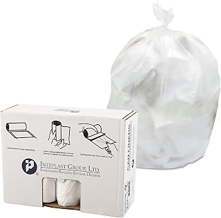 Inteplast Can Liner, 60 Gal Capacity, Clea color, 200 Count