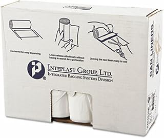 Inteplast High-Density Can Liner, 40 x 48, 45gal, .63mil, Clear, 25/Roll, 10 Rolls/Carton
