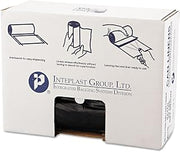 Inteplast VALH4348K22 High-Density Can Liner, 43 x 46, 60gal, 19mic, Black, 25/Roll, 6 Rolls/Carton