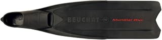Mundial One Fins - Diving Fins - Black - Thermoplastic Elastomer - Unisex Adult