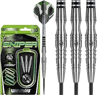 Winmau Sniper Professional Darts Set - 90% Tungsten Darts with Flights & Shafts - Precision Grip Barrels for Adults - Available in Soft Tip 18g and Steel Tip 21g - 25g