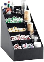 Cal Mil 2047 Classic Black Cup Lid & Condiment Organizer - 13.875 x 22.5 x 20.125 in.