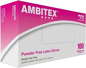 Tradex LMD5201 Ambitex Latex Powdered Free Multi-Purpose Gloves, Medium, Cream (Pack of 1000)