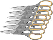 Acme United 30486 Titanium Super Soft Grip Multi Purpose Scissors, 21 cm, Grey/Yellow 6-Piece