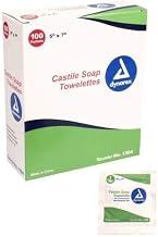Dynarex Castile Soap Towelette 5 x 7" 1304, 1 Pack 100 Wipes
