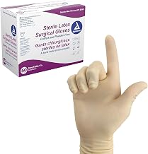 Dynarex Sterile Latex Surgical Gloves, Size 6.5, 1 Case of 200 Pairs Gloves