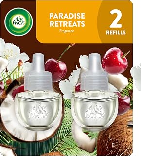 Air Wick Plug In Scented Oil Refill Paradise Retreat, Essential Oils,2ct