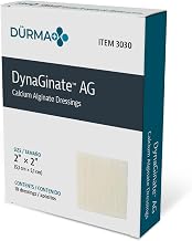 Dynarex Dürma+ DynaGinate™ AG Silver Calcium Alginate Dressing, Sterile, Gel Forming, Highly Absorbent, Provides Recovery Support, 2" x 2", 10 per Box