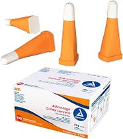 Dynarex Advantage Pressure-Activated Safety Lancets - Auto Retracting Needles - Pre-Loaded & Ready-To-Use, Gamma Sterilized - 28G - 1.8 mm - 1 Box of 100
