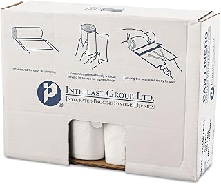 Inteplast VALH4348N16 High-Density Can Liner, 43 x 46, 60gal, 14mic, Clear, 25/Roll, 8 Rolls/Carton