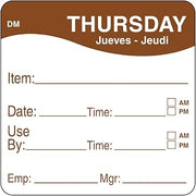 DayMark 1100534 DissolveMark 2 Thursday Use by Day Square - 250 / RL"