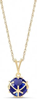 14k Yellow Gold Necklace with Natural Sapphires