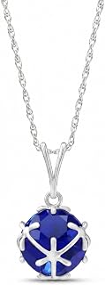 14k White Gold Necklace with Natural Sapphires