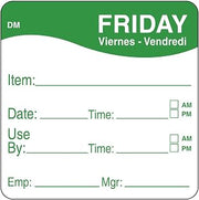 DayMark 1100535 DissolveMark 2 Friday Use by Day Square - 250 / RL"