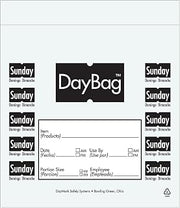 DayMark Day of The Week Trilingual Portion Bag, Sunday, 6.5" x 7", Black (Pack of 2000)