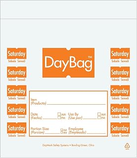 DayMark Day of The Week Trilingual Portion Bag, Saturday, 6.5" x 7", Orange (Pack of 2000)