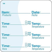 DayMark IT113621 DissolveMark Item/Date/Temp Bilingual Dissolvable Label, 2" x 2" (Roll of 250)