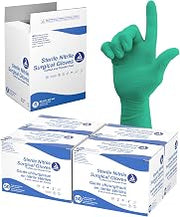 Dynarex Sterile Disposable Nitrile Surgical Gloves, Powder-Free, Hand Specific, White, Size 6.0, 1 Case (4 Boxes of 50 Pairs)