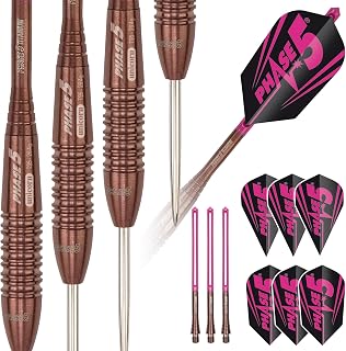 Unicorn Steel Tip Darts Barrels | Evolution Series Phase 1, 2, 3, 5 & 6 | Natural 90%, 95% & 97% Tungsten Barrels | 24g, 25g or 26g