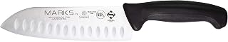 Marks by Mundial MA04-7GE 7 in Santoku Knife, Hollow Edge, Black Handle, High Carbon Stainless Steel