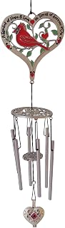 Abbey & CA Gift Memorial Cardinal Wind Chime W/Heart Ash Locket