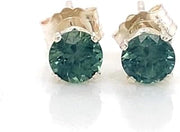 Montana Sapphire Round Stud Earrings Sterling Silver