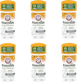 Arm & Hammer Essentials Solid Deodorant, Unscented,2.5 oz, 6 Count