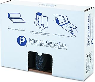 Inteplast Group SLW3858SHK Low-Density Can Liner, 38 x 58, 60gal, 1.4mil, Black, 20 per Roll (Case of 5 Rolls)