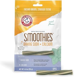 Arm & Hammer Smoothies Dental Dog Chews, Mint Flavor, Medium, 8 Count