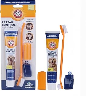 Arm & Hammer Tartar Control Dog Dental Kit, Banana Mint, 3-Piece