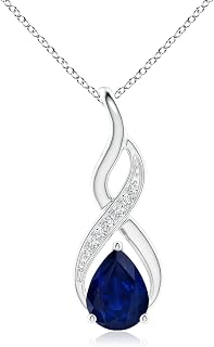 Natural Blue Sapphire Pendant for Women | Blue Sapphire in 14K Solid Gold/Platinum With 18" Chain | September Birthday, Anniversary, Gemstone Jewelry Gift